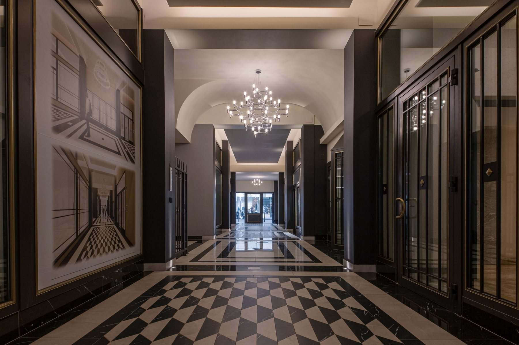 Teatro Romano Suites interior corridor in Trieste