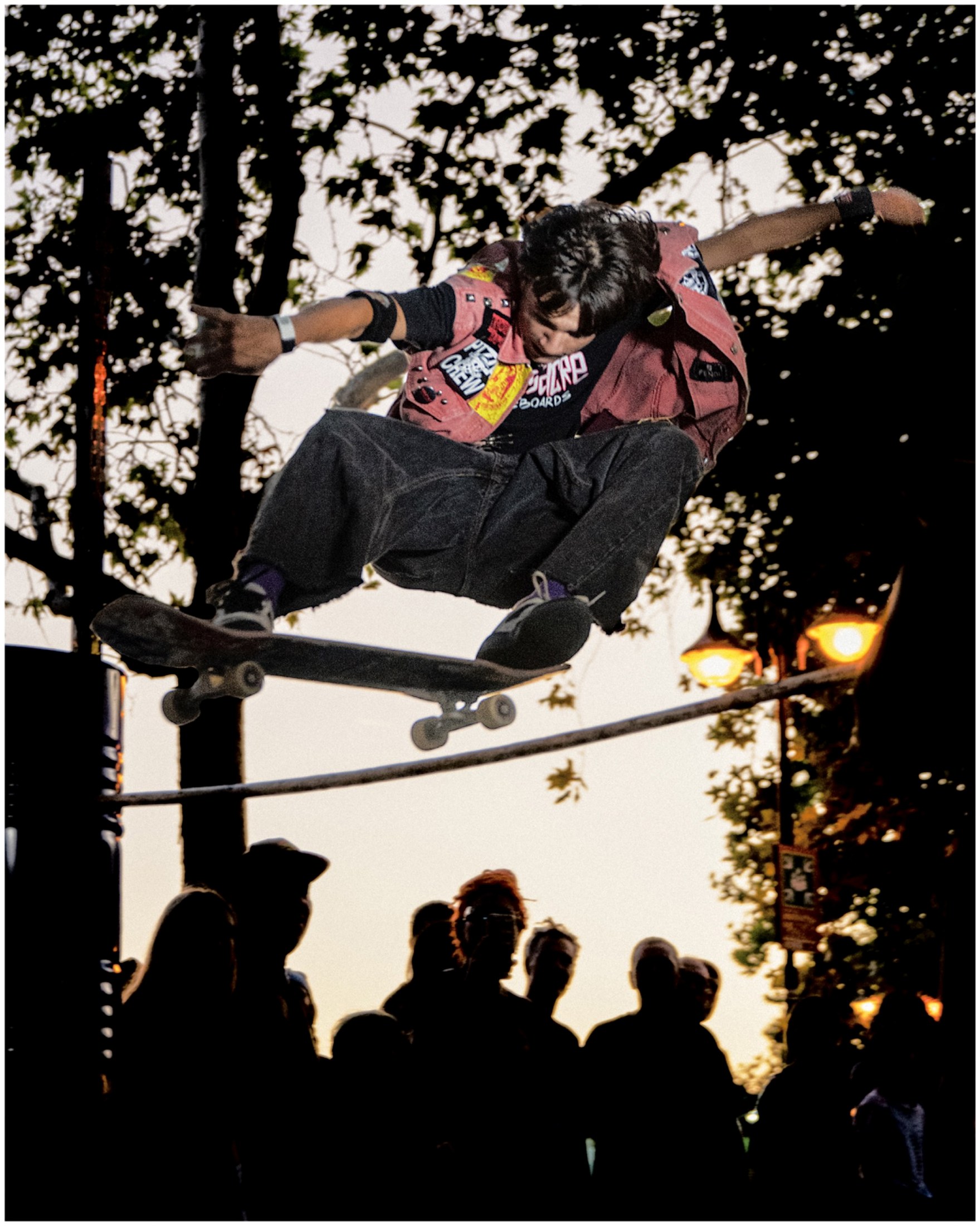 Skate action silhouette