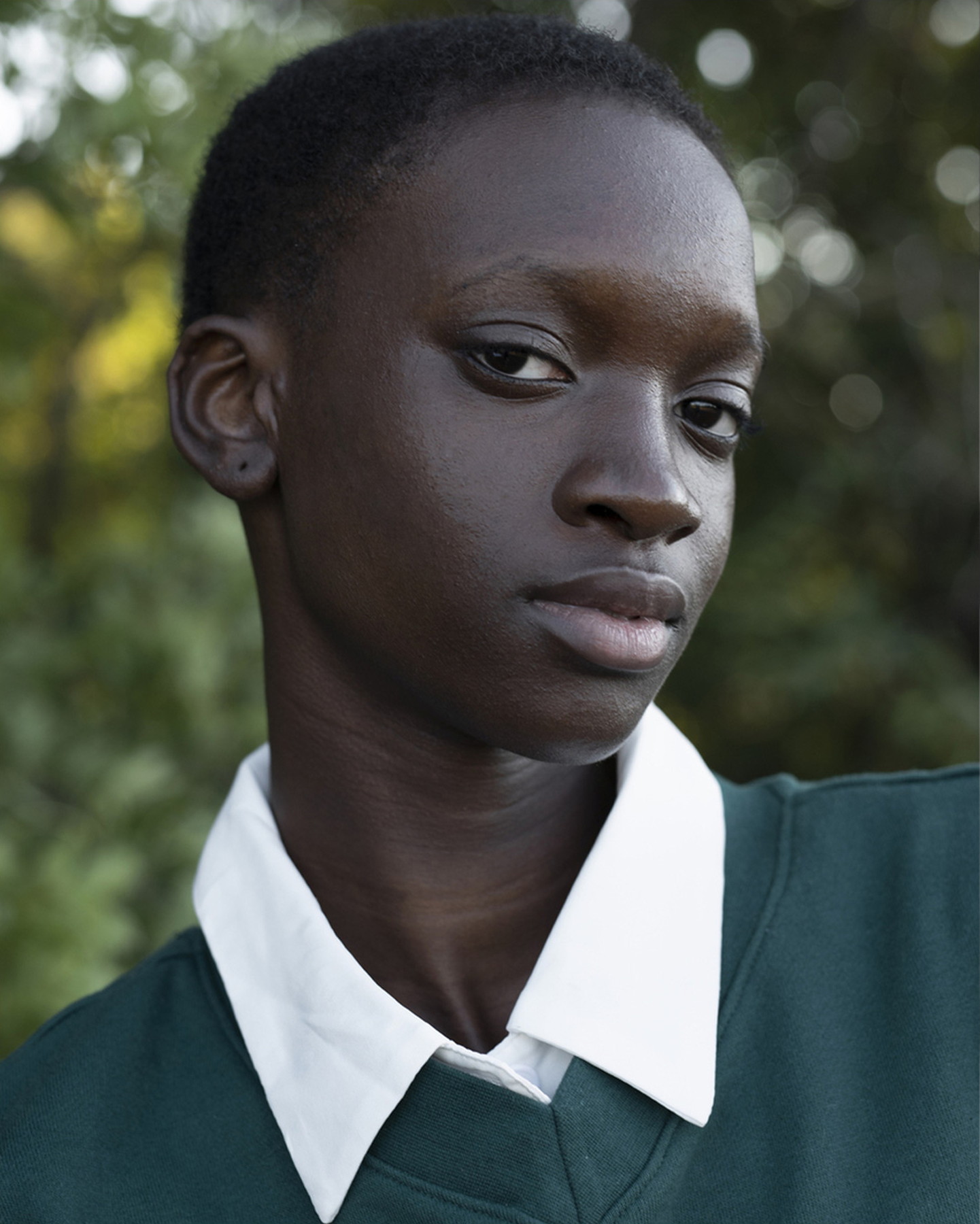 Close editorial portrait outdoors